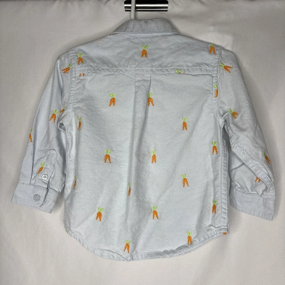 Gymboree Toddler Boy 12-18m Carrot Button Up Dress Shirt‎ Easter Holiday Spring
